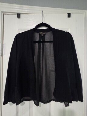 Size S Thalia Sodi Black Open-Front Lightweight Cardigan